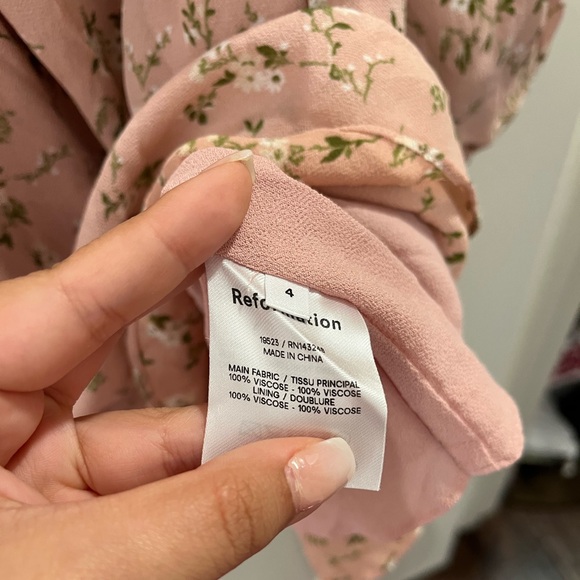 Reformation Morris Smocked Mini Dress in Melody size 4 - Picture 4 of 11